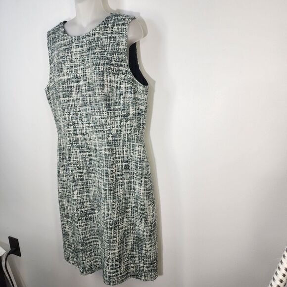 Pendleton Womens Sheath Dress Sz 14 Tweed Gray Blue Sleeveless Lined Knee Length - Picture 5 of 11